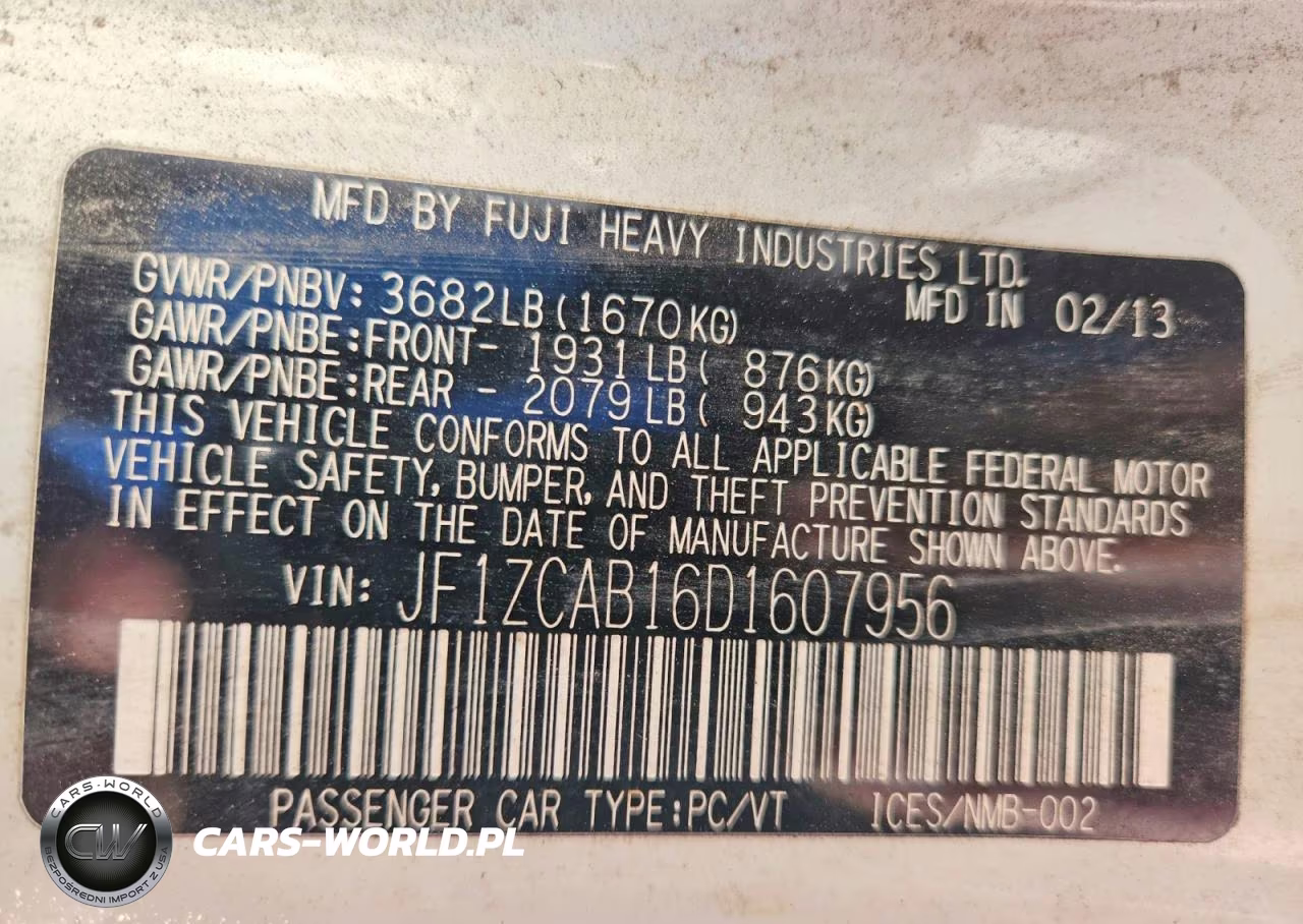 2013 Subaru Brz 2.0 Premium VIN:JF1ZCAB16D1607956 - 12