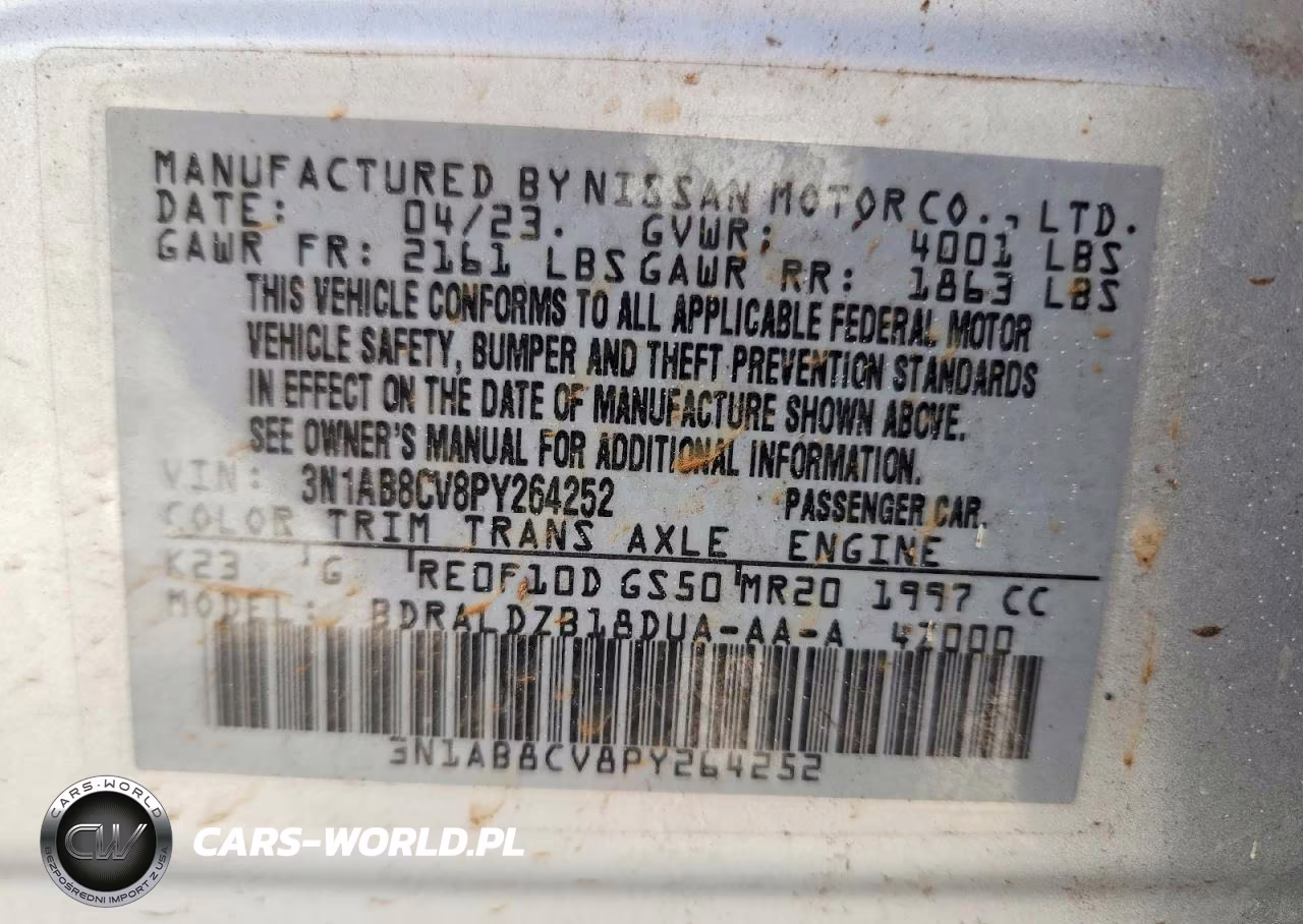 2023 Nissan Sentra Sv VIN:3N1AB8CV8PY264252 - 13