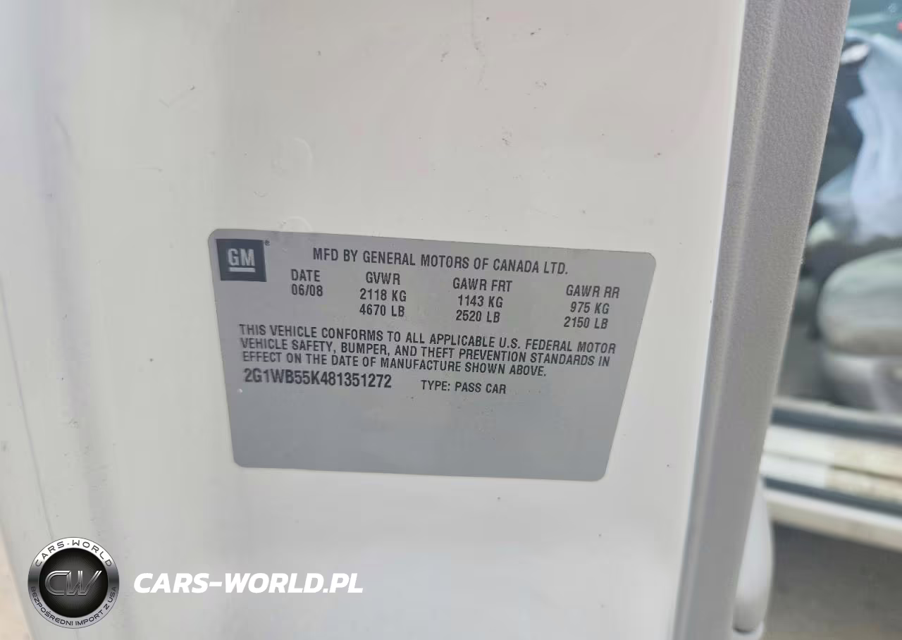 2008 Chevrolet Impala Ls VIN:2G1WB55K481351272 - 12