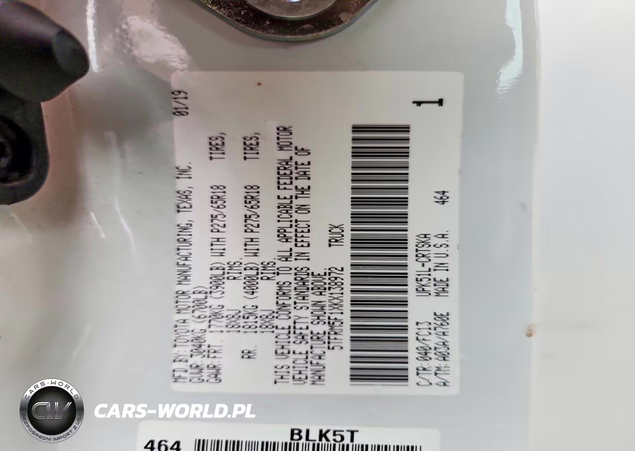 2019 Toyota Tundra Sr5 VIN:5TFRM5F1XKX138972 - 13