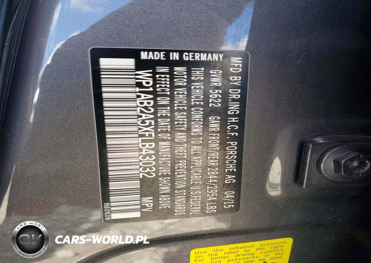 2015 Porsche Macan S VIN:WP1AB2A5XFLB43032 - 13