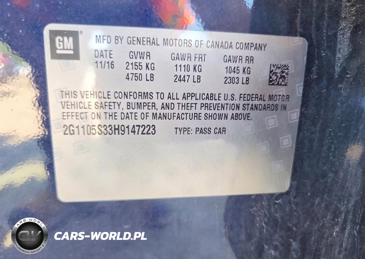 2017 Chevrolet Impala Lt VIN:2G1105S33H9147223 - 12