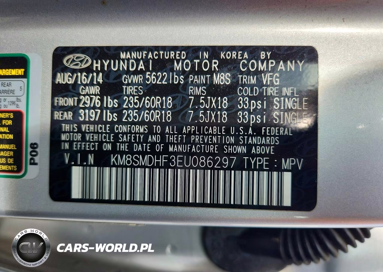 2014 Hyundai Santa Fe Gls VIN:KM8SMDHF3EU086297 - 13