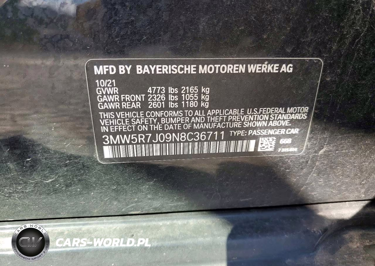 2022 BMW 330Xi VIN:3MW5R7J09N8C36711 - 12