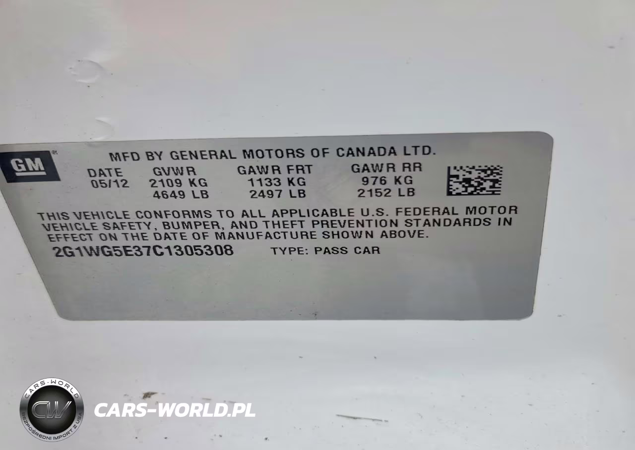 2012 Chevrolet Impala Lt VIN:2G1WG5E37C1305308 - 12