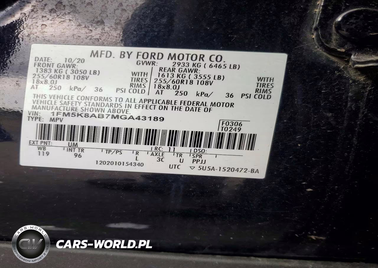 2021 Ford Police Interceptor VIN:1FM5K8AB7MGA43189 - 13
