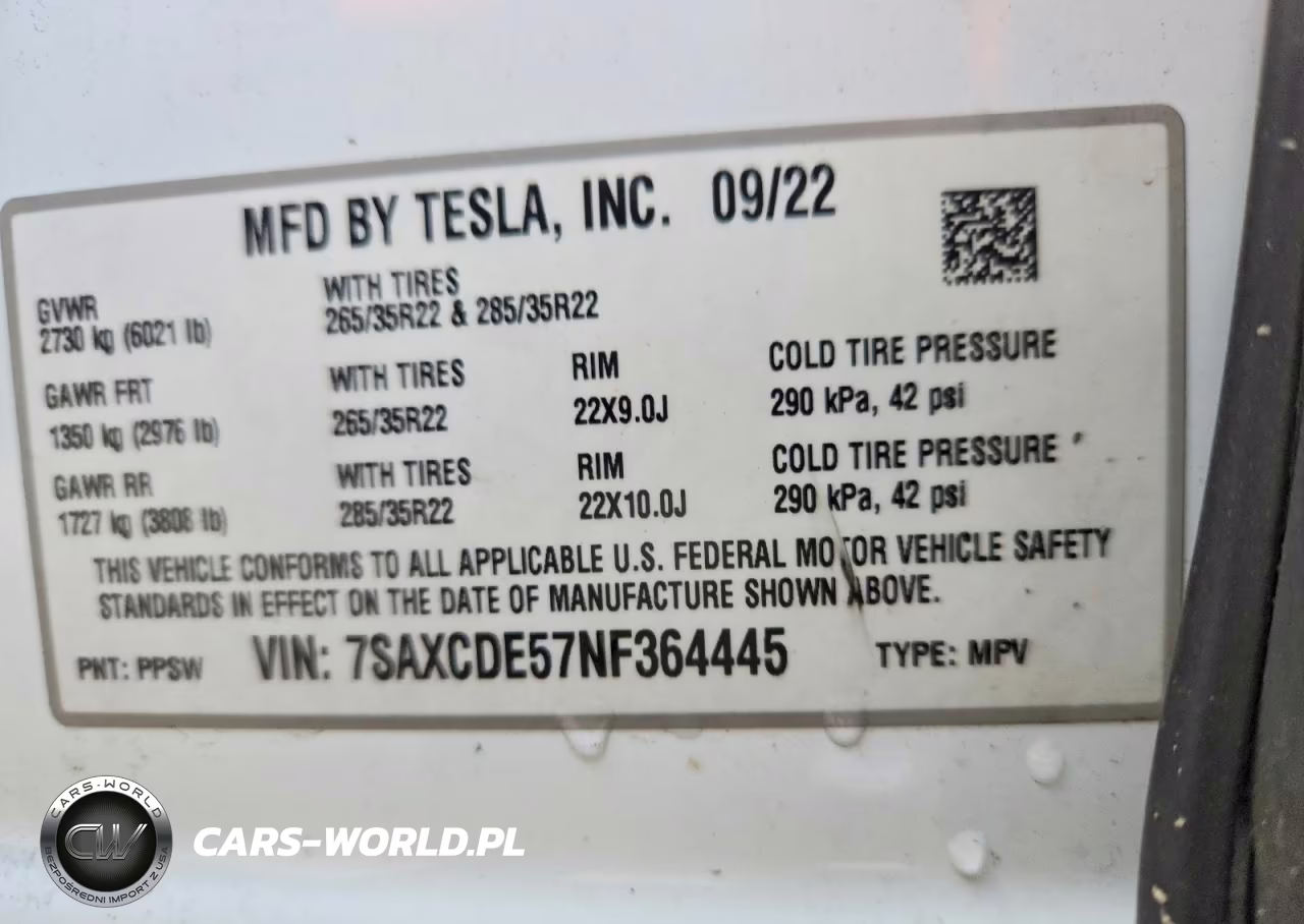2022 Tesla Model X VIN:7SAXCDE57NF364445 - 13
