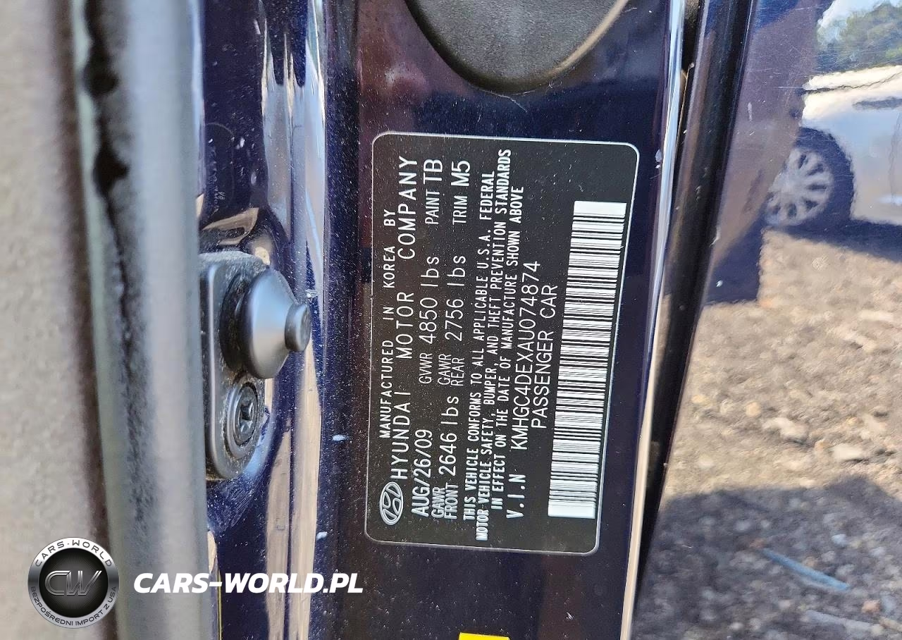 2010 Hyundai Genesis 3.8L VIN:KMHGC4DEXAU074874 - 12