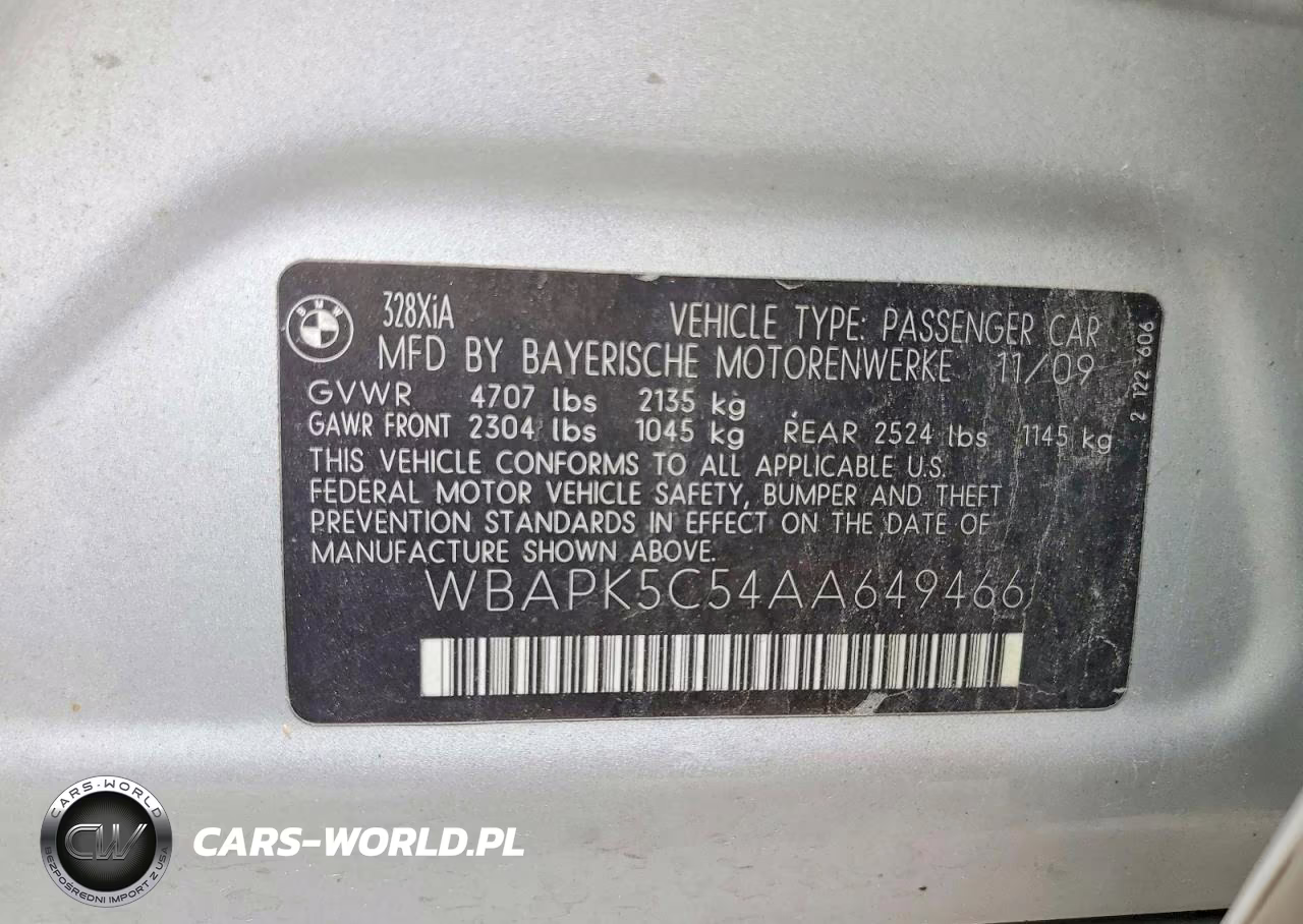 2010 BMW 328 Xi Sulev VIN:WBAPK5C54AA649466 - 13