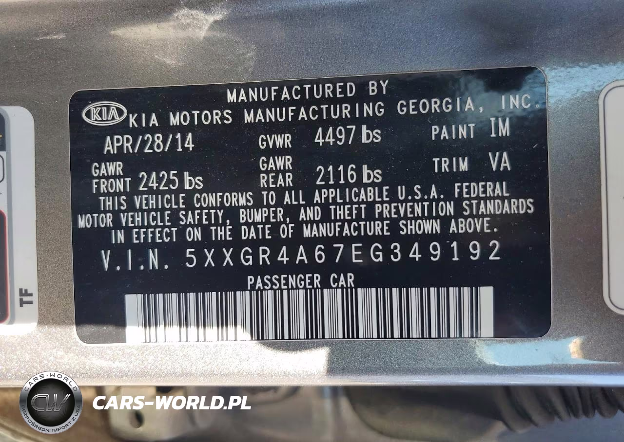2014 Kia Optima Sx VIN:5XXGR4A67EG349192 - 13