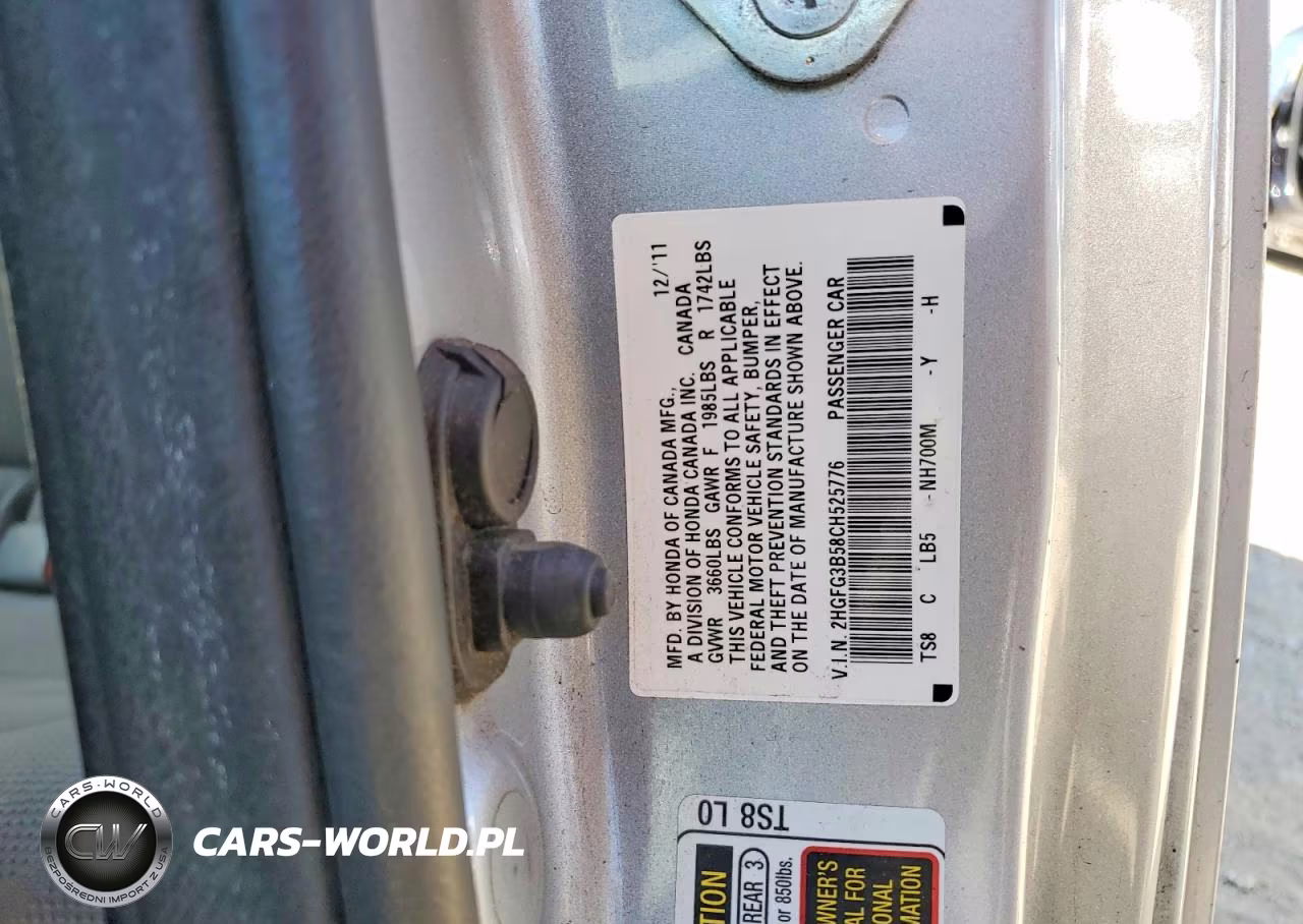 2012 Honda Civic Lx VIN:2HGFG3B58CH525776 - 12