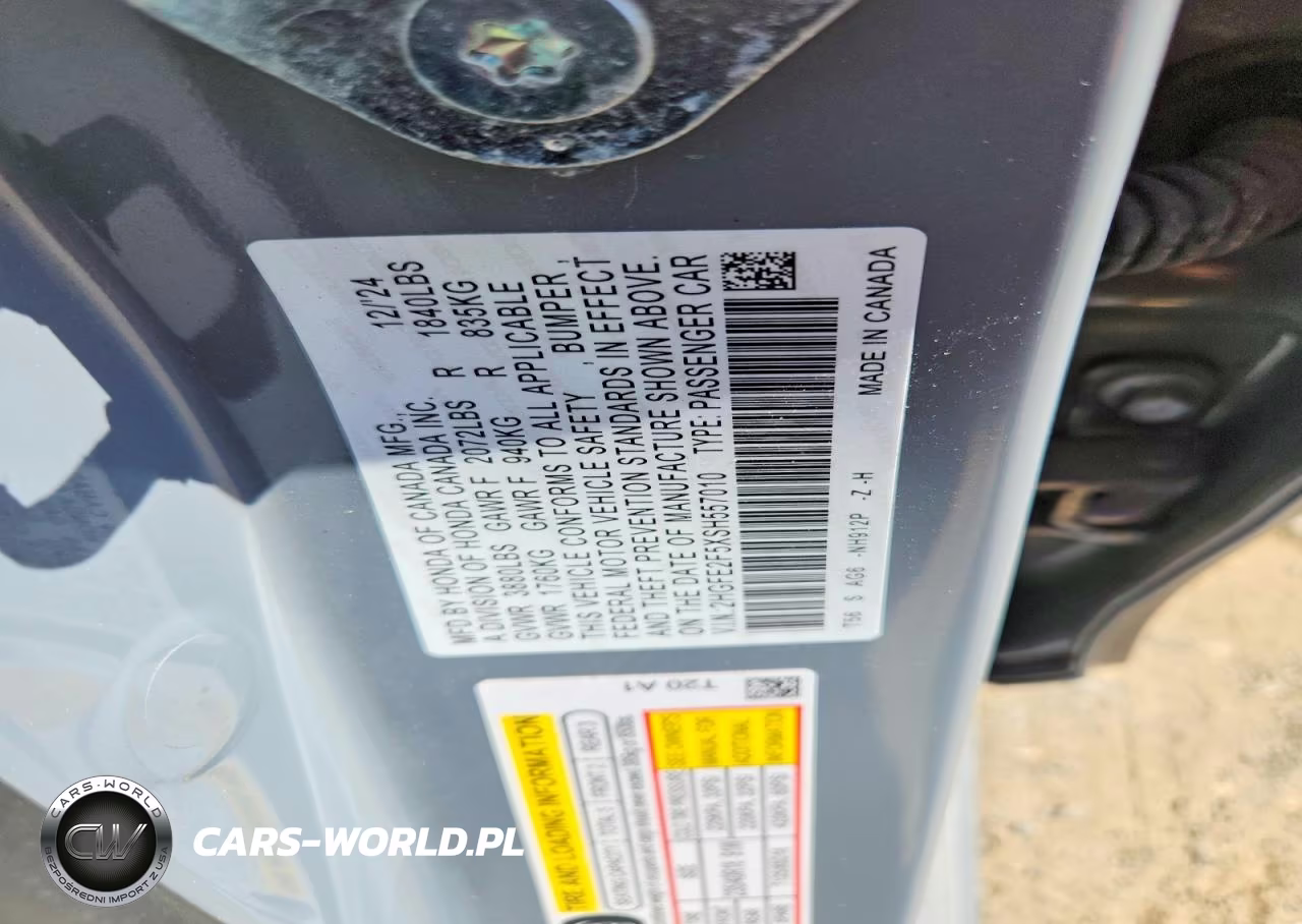 2025 Honda Civic Sport VIN:2HGFE2F5XSH557010 - 12