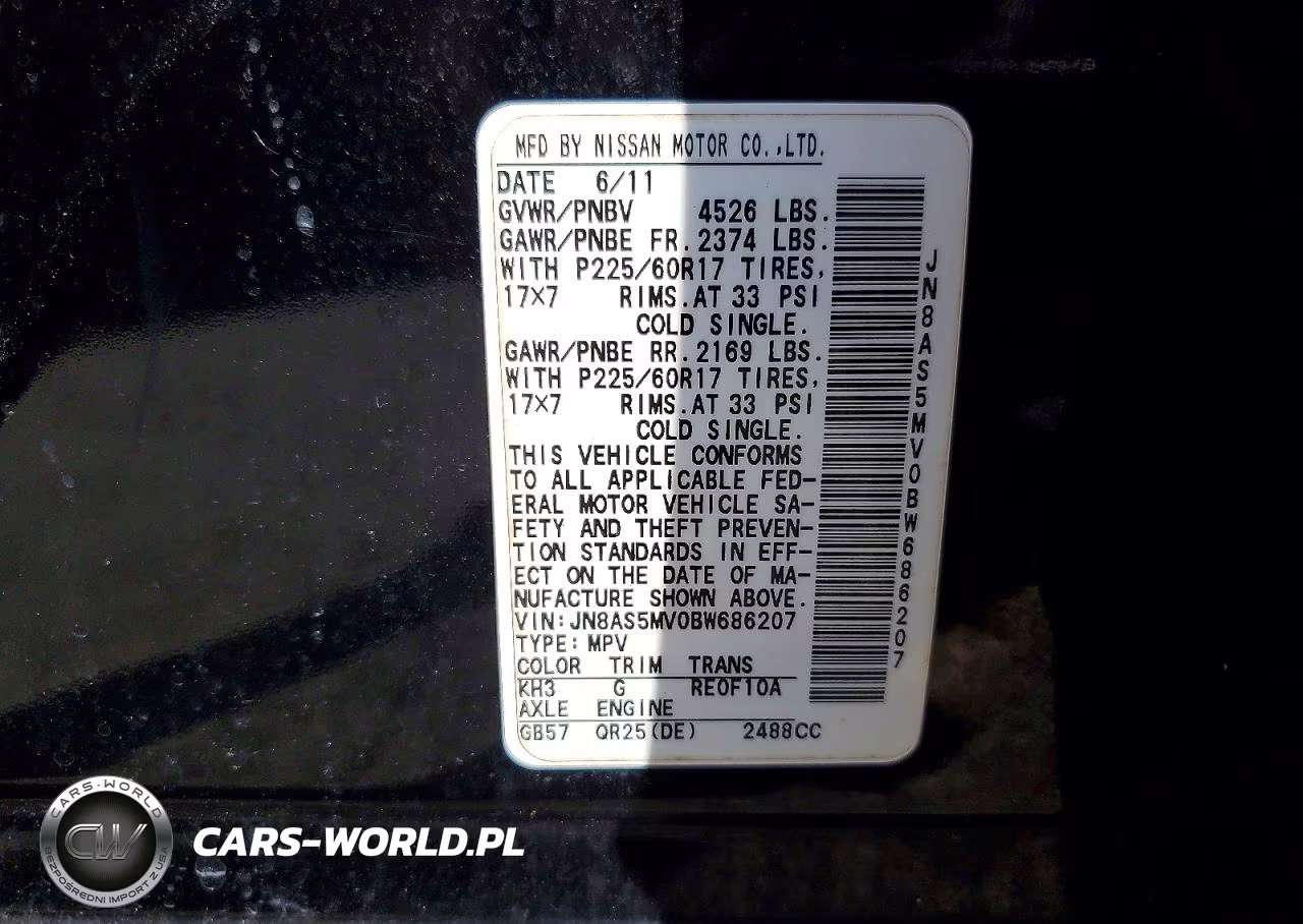 2011 Nissan Rogue S VIN:JN8AS5MV0BW686207 - 14