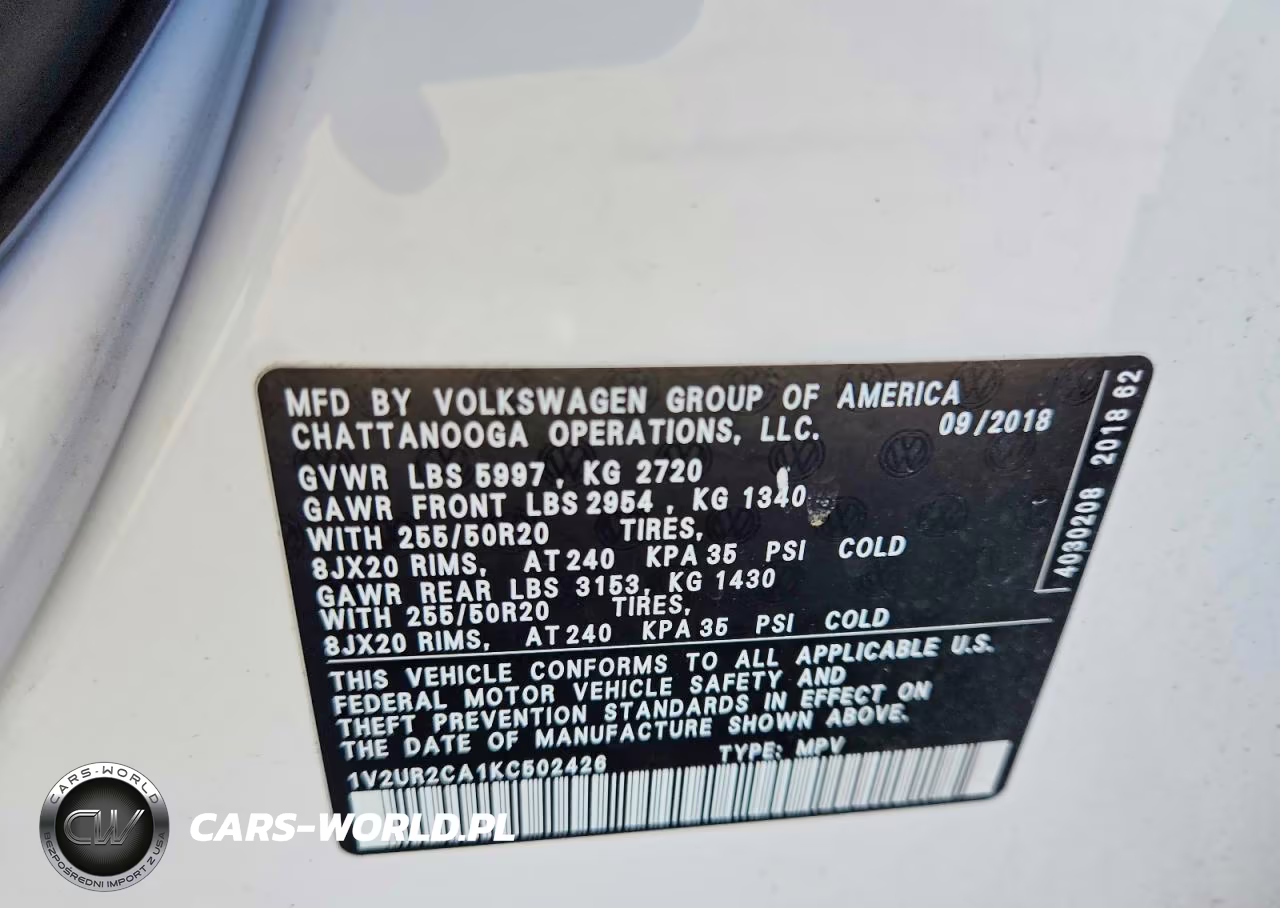 2019 Volkswagen Atlas Se VIN:1V2UR2CA1KC502426 - 13