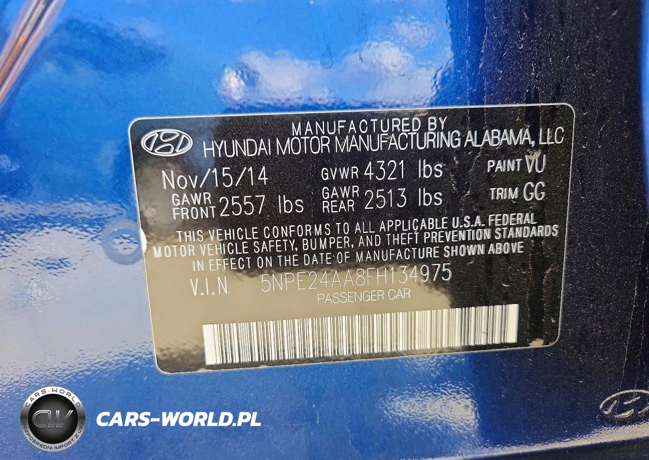 2015 Hyundai Sonata Eco VIN:5NPE24AA8FH134975 - 12