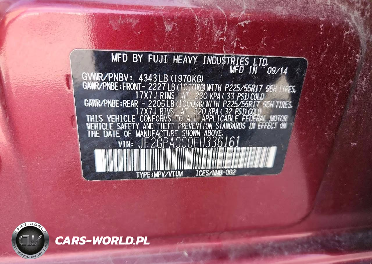 2014 Subaru Xv Crosstrek 2.0 Limited VIN:JF2GPAGC0EH336161 - 13
