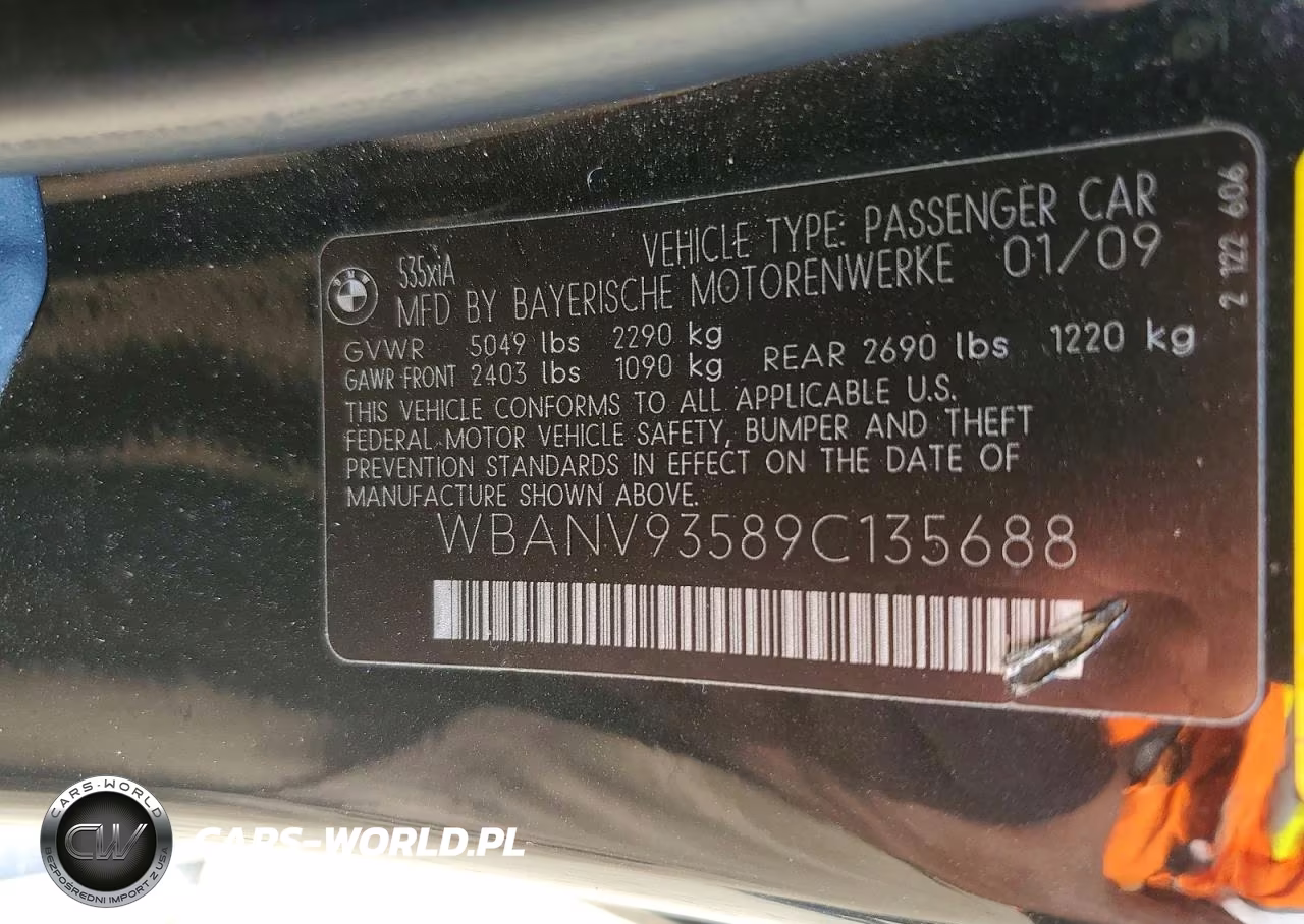 2009 BMW 535 Xi VIN:WBANV93589C135688 - 12