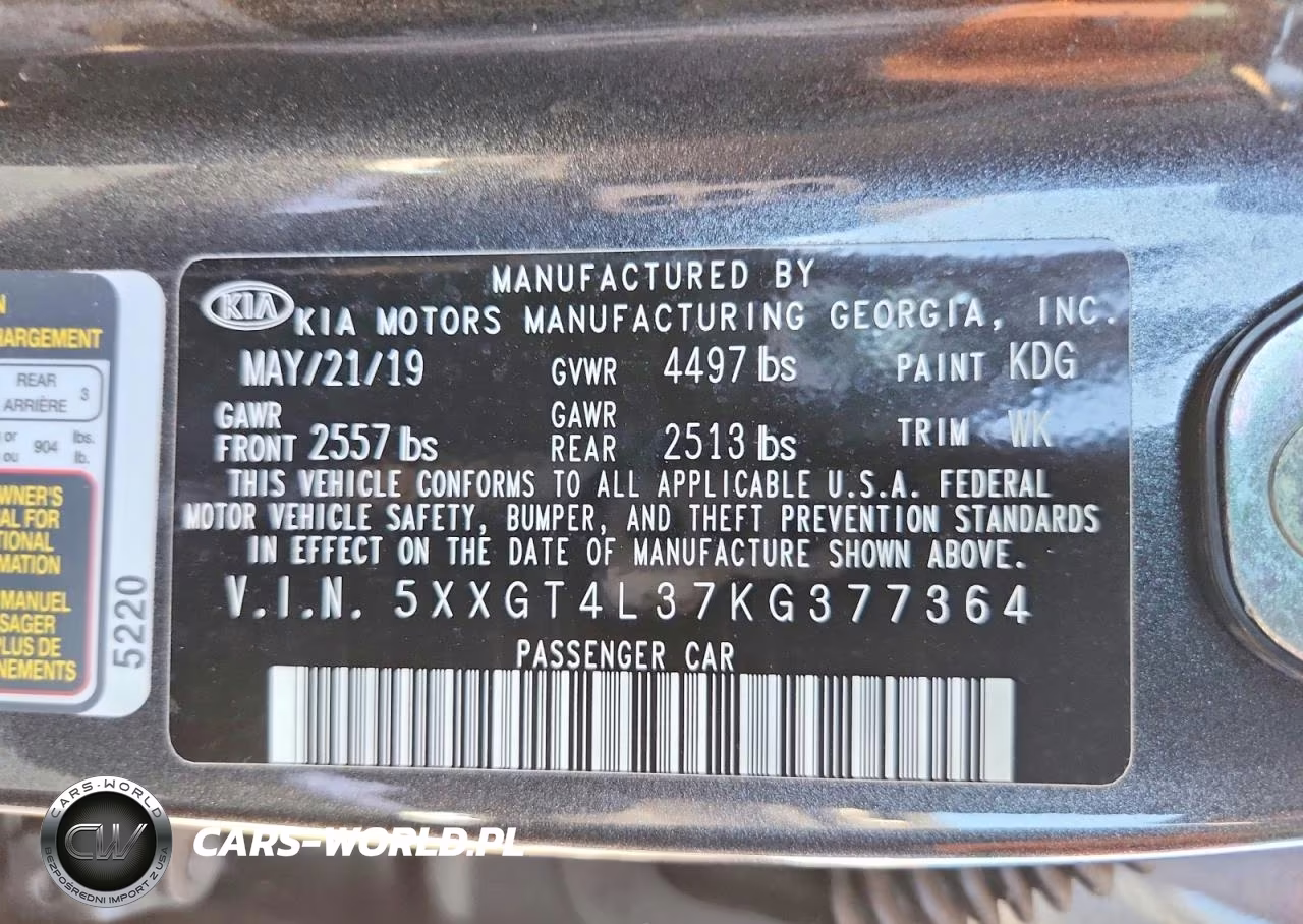 2019 Kia Optima Lx VIN:5XXGT4L37KG377364 - 12