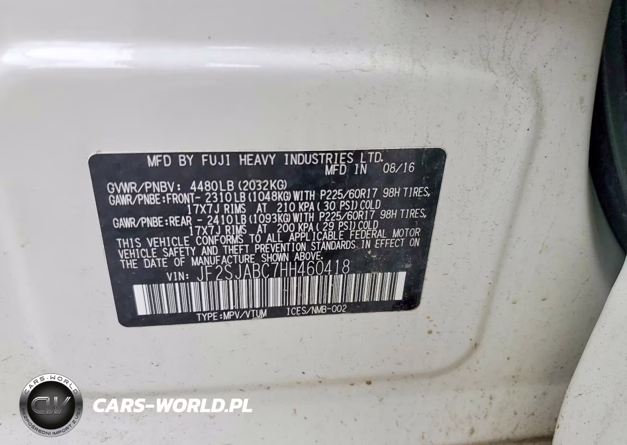 2017 Subaru Forester 2.5I VIN:JF2SJABC7HH460418 - 12