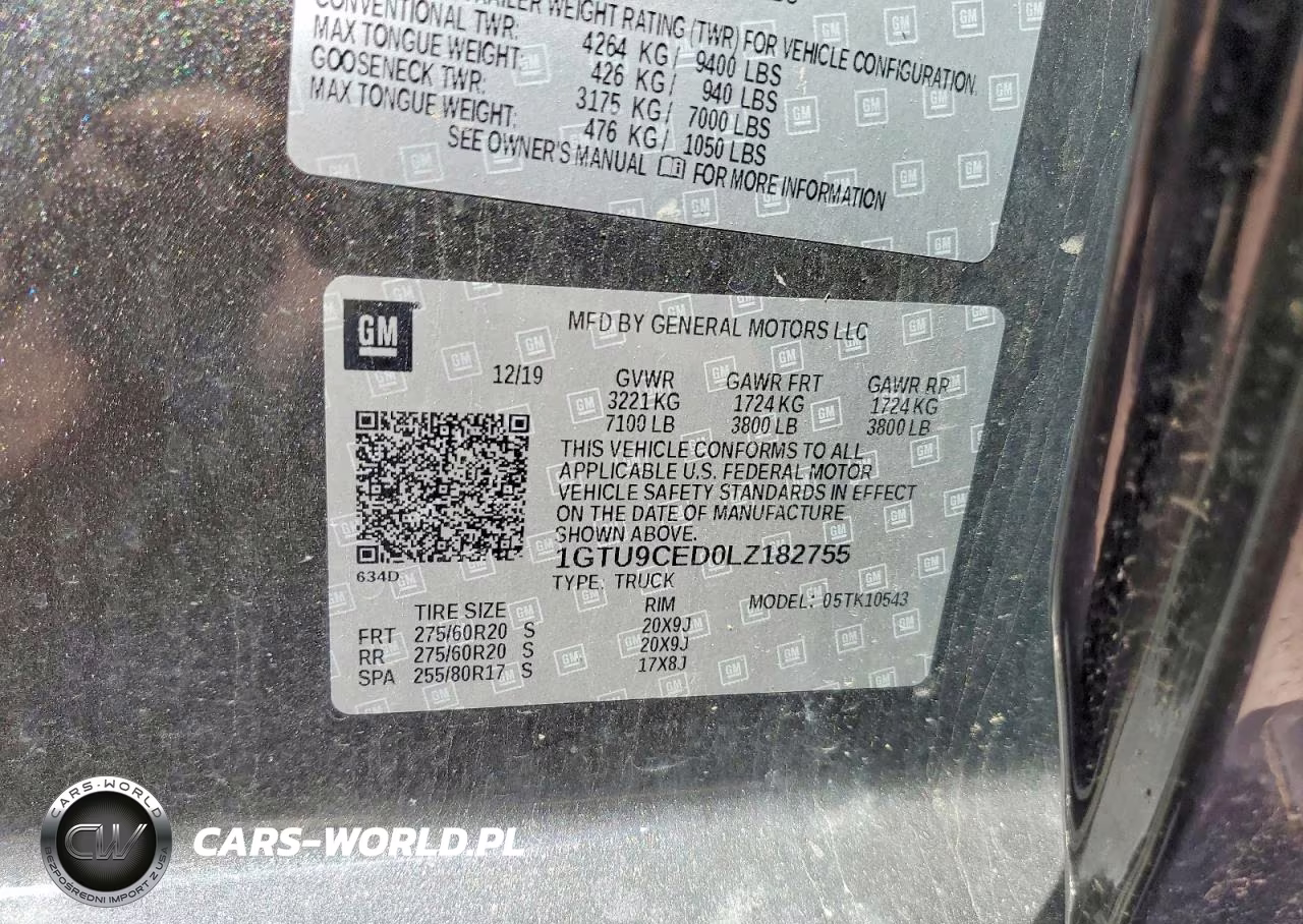 2020 GMC Sierra K1500 Elevation VIN:1GTU9CED0LZ182755 - 12