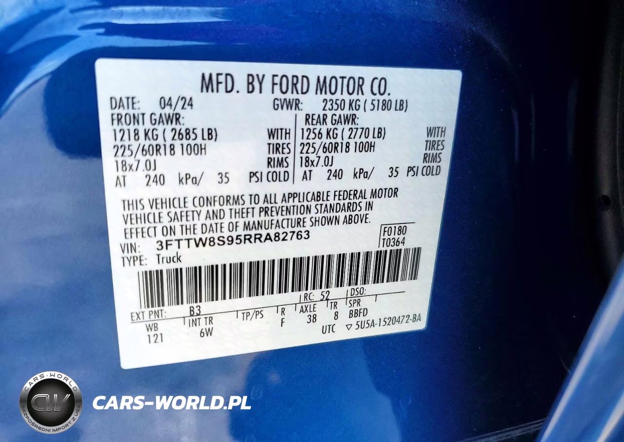 2024 Ford Maverick Lariat VIN:3FTTW8S95RRA82763 - 12