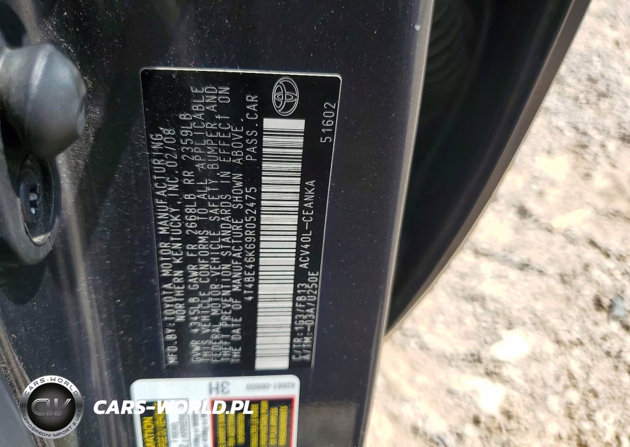 2009 Toyota Camry Le VIN:4T4BE46K69R052475 - 12