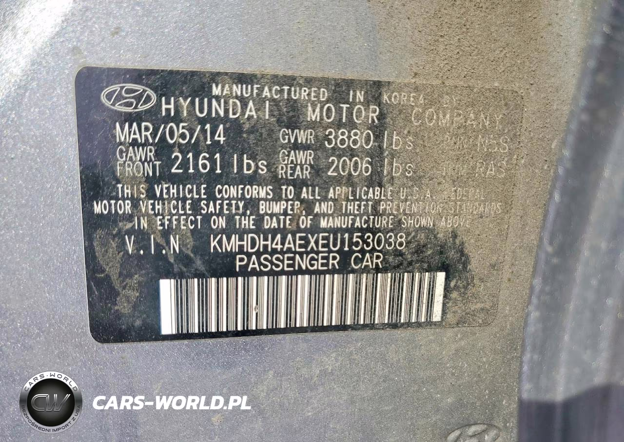 2014 Hyundai Elantra Se VIN:KMHDH4AEXEU153038 - 12