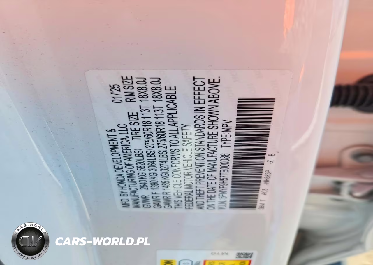 2026 Honda Passport Trail Sport VIN:5FNYF9H57TB000086 - 14