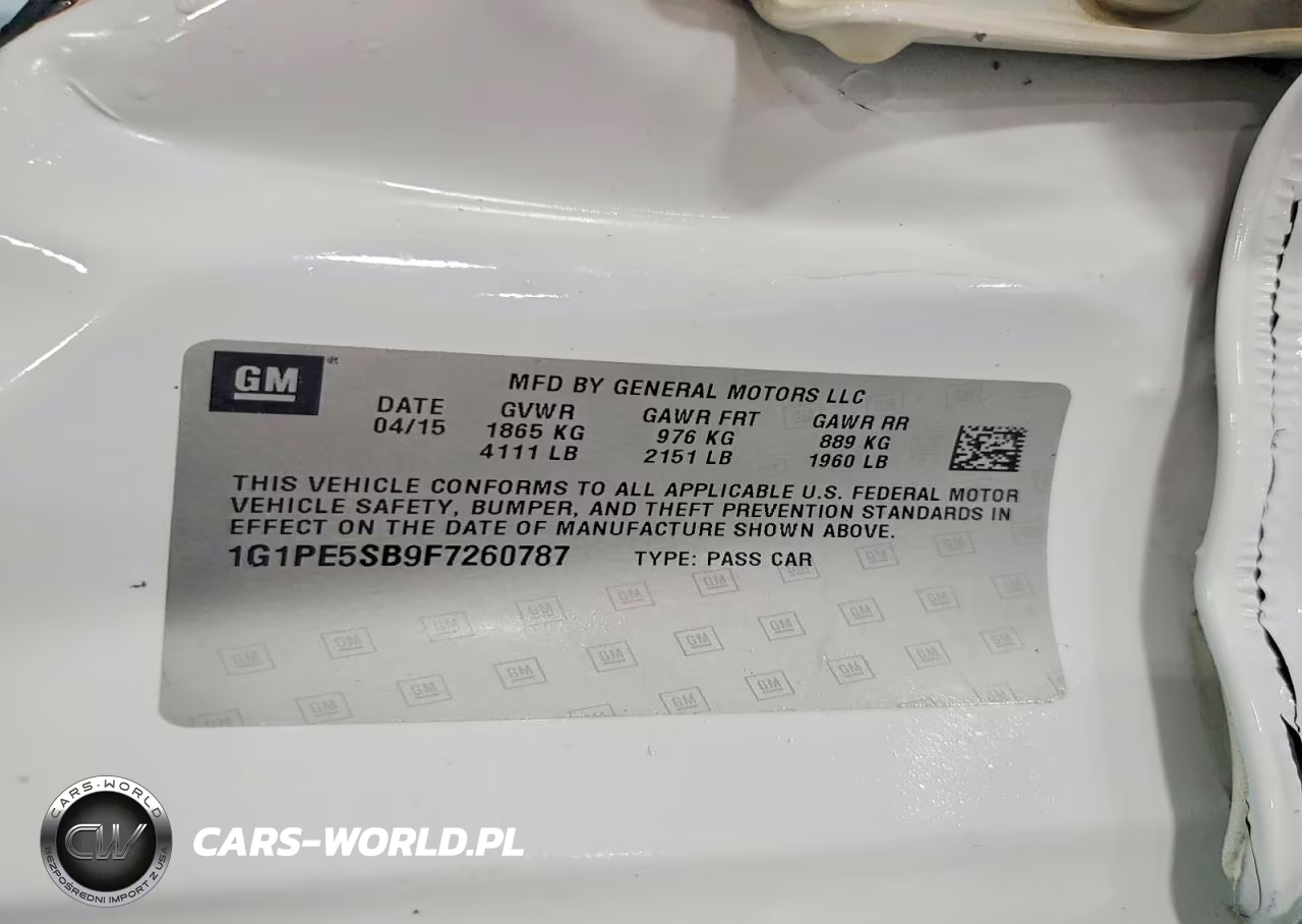 2015 Chevrolet Cruze Lt VIN:1G1PE5SB9F7260787 - 12