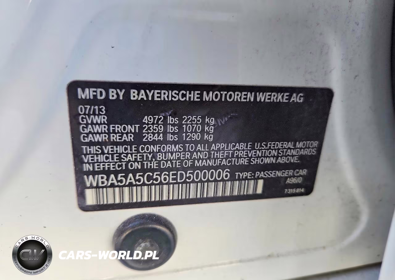 2014 BMW 528 I VIN:WBA5A5C56ED500006 - 12