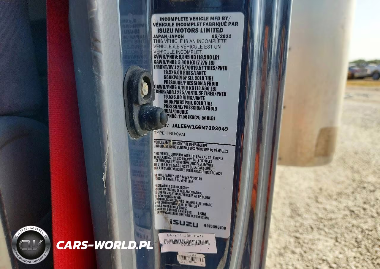 2022 Isuzu Nrr Box Truck VIN:JALE5W166N7303049 - 12