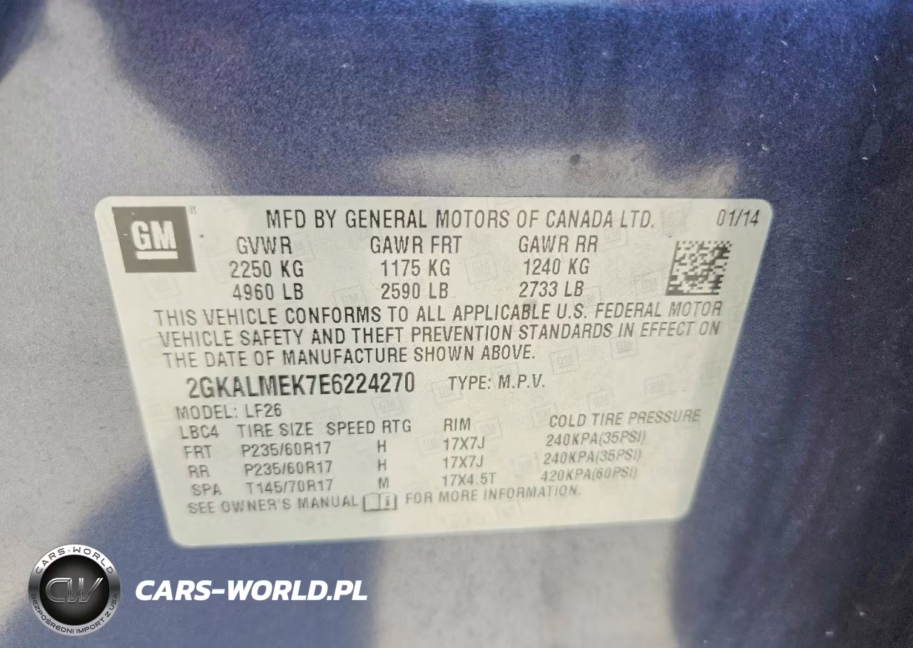 2014 GMC Terrain Sle VIN:2GKALMEK7E6224270 - 12