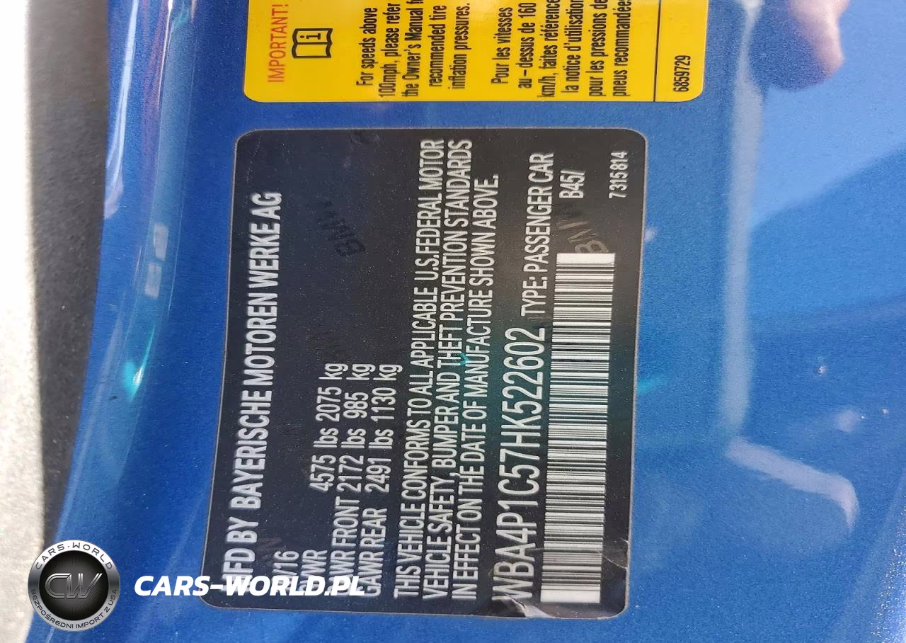2017 BMW 440I VIN:WBA4P1C57HK522602 - 13