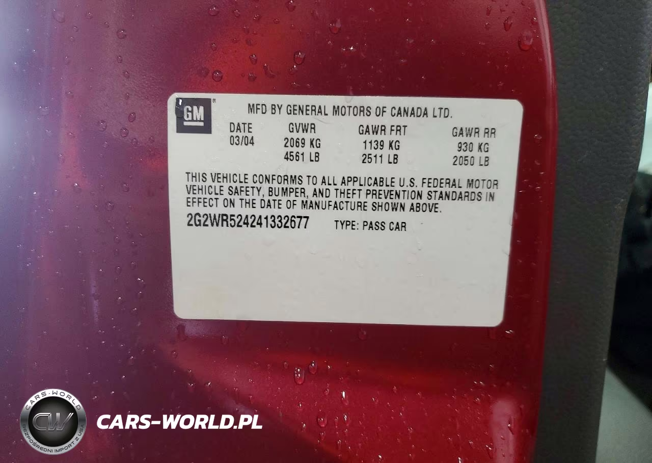 2004 Pontiac Grand Prix Gtp VIN:2G2WR524241332677 - 13
