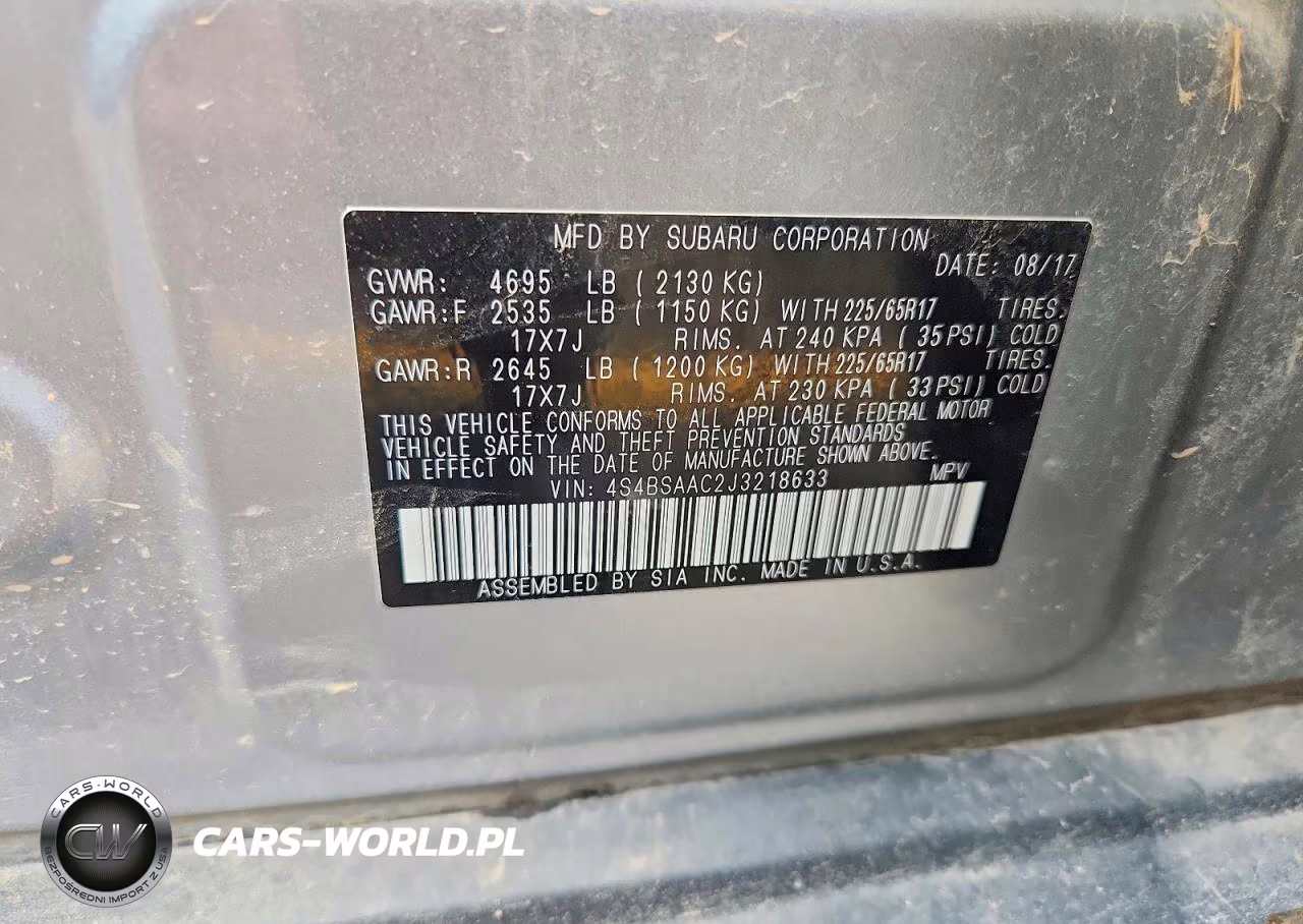 2018 Subaru Outback 2.5I VIN:4S4BSAAC2J3218633 - 12