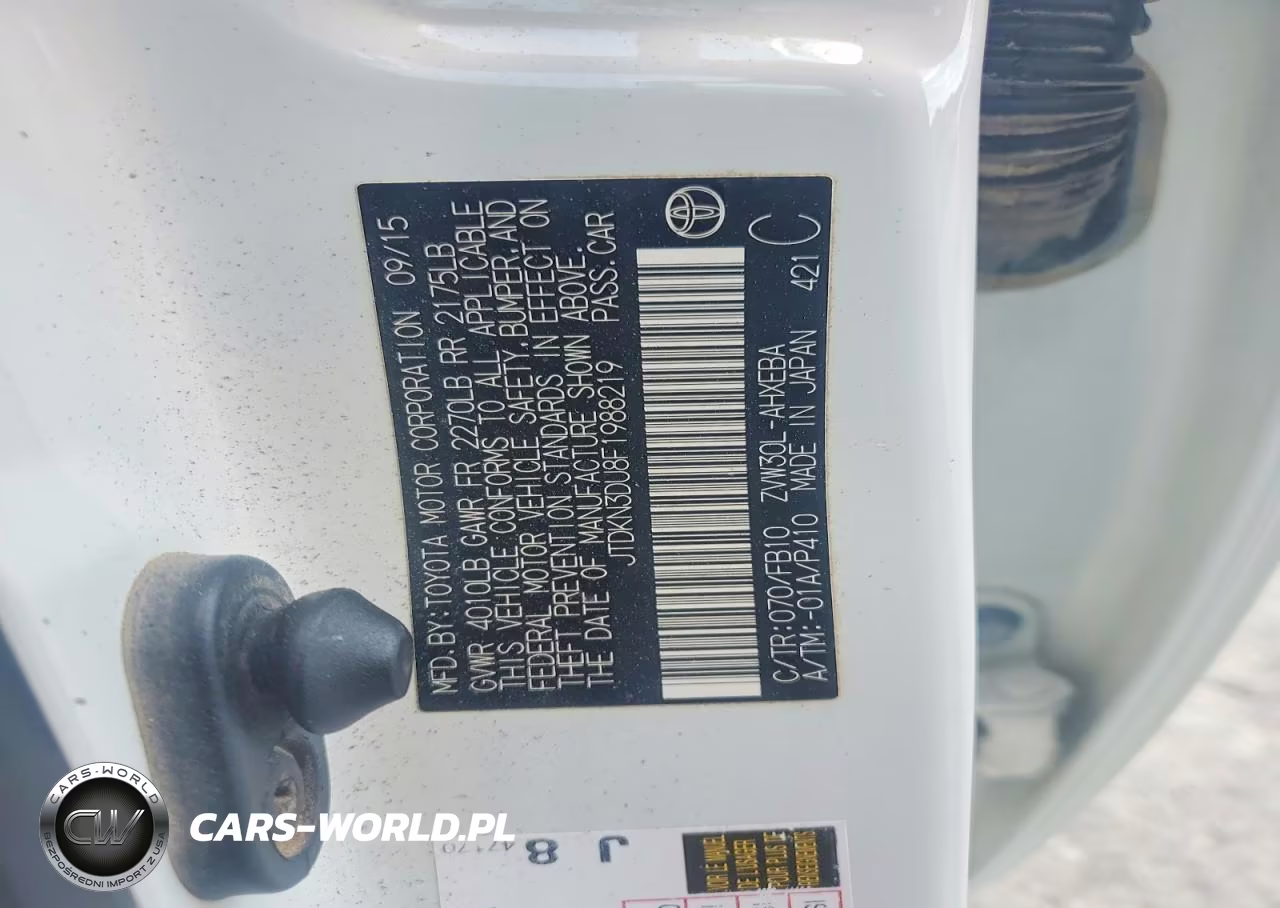 2015 Toyota Prius Two VIN:JTDKN3DU8F1988219 - 12
