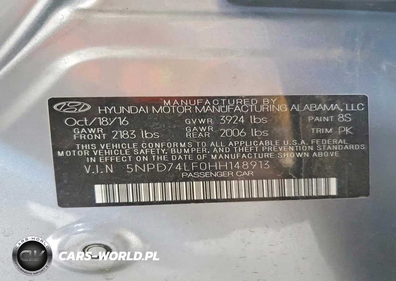 2017 Hyundai Elantra Se VIN:5NPD74LF0HH148913 - 12