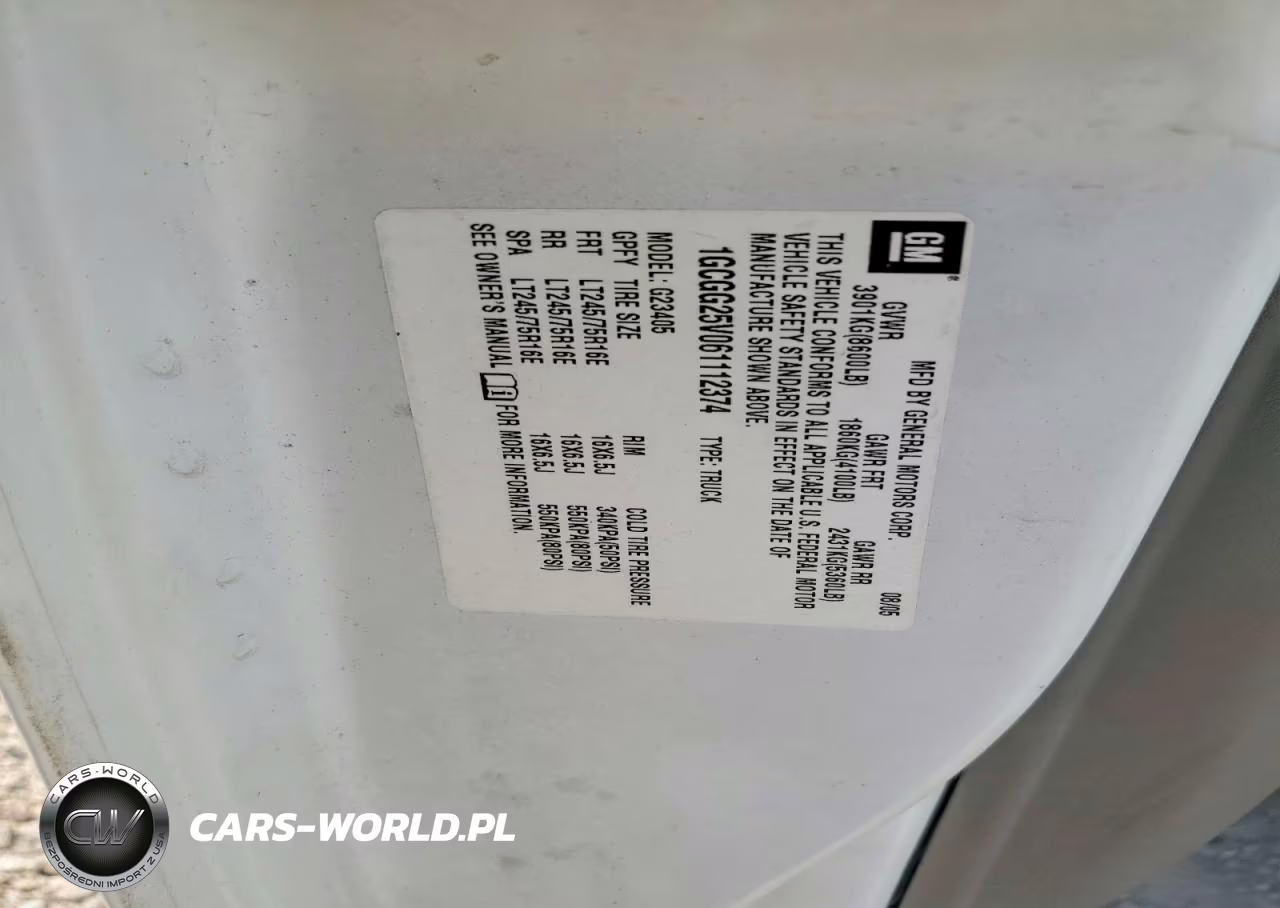 2006 Chevrolet Express 2500 Delivery Van VIN:1GCGG25V061112374 - 13