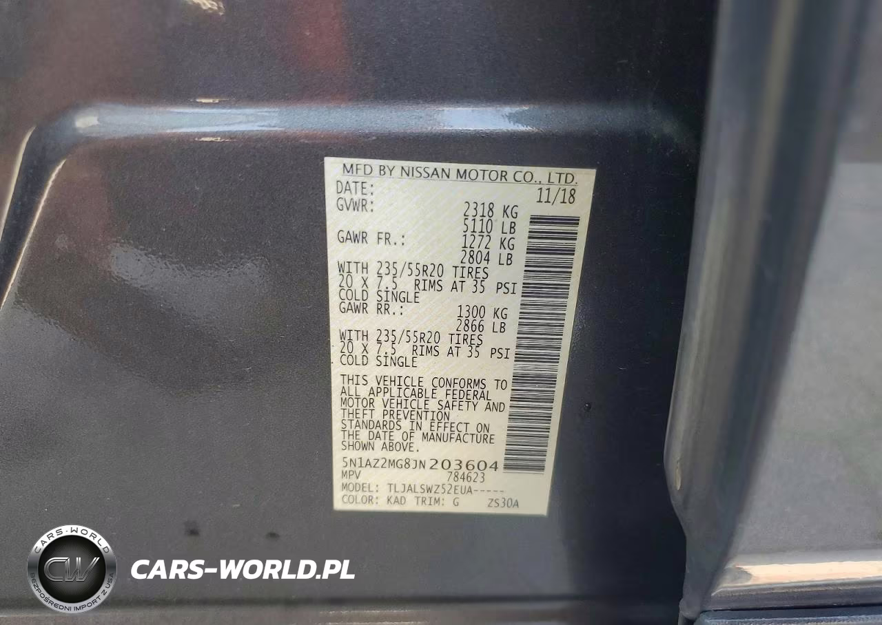 2018 Nissan Murano Platinum VIN:5N1AZ2MG8JN203604 - 12