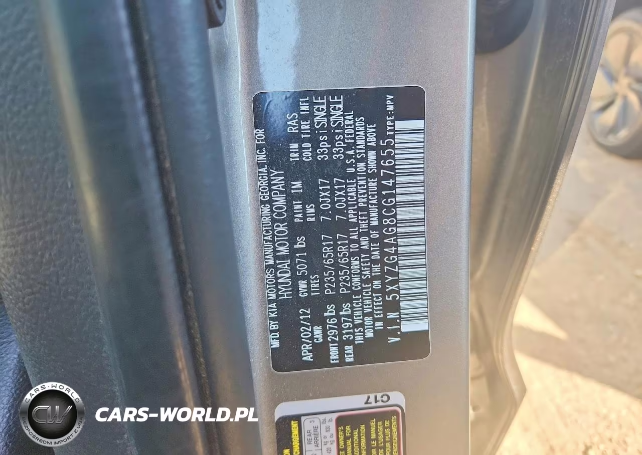 2012 Hyundai Santa Fe Gls VIN:5XYZG4AG8CG147655 - 12