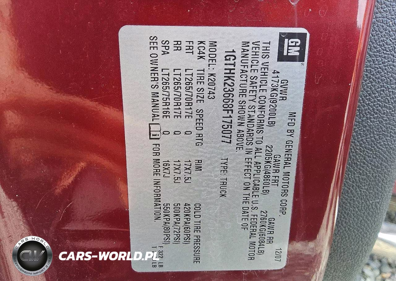 2008 GMC Sierra K2500 Heavy Duty VIN:1GTHK23668F175077 - 12
