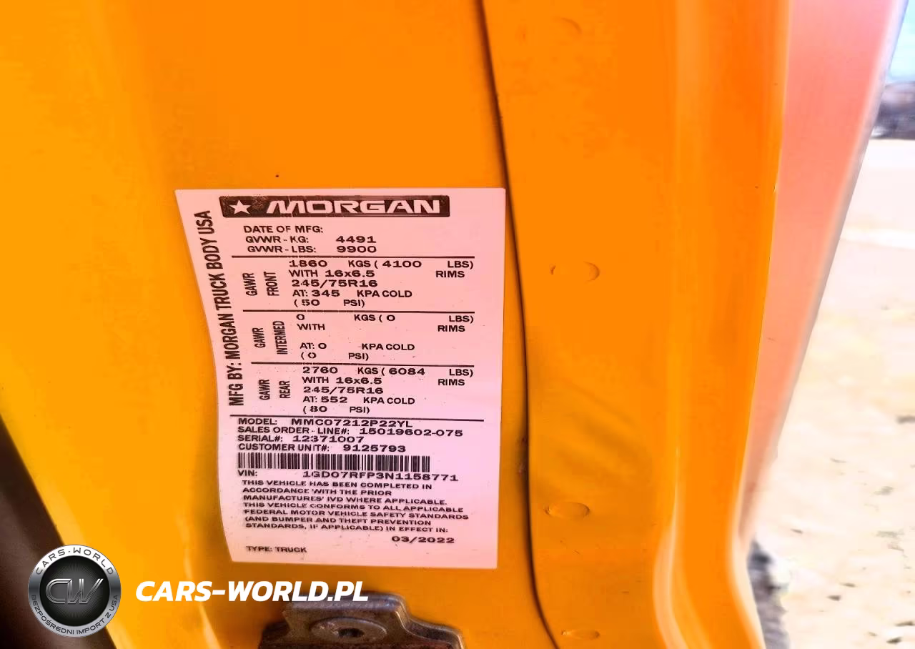 2022 GMC Savana Box Truck VIN:1GD07RFP3N1158771 - 12