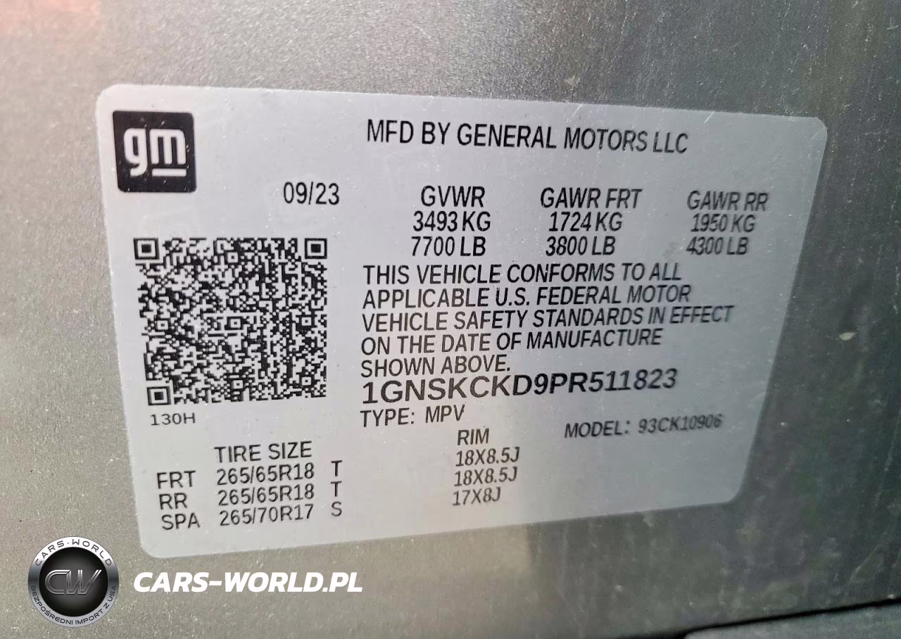 2023 Chevrolet Suburban K1500 Lt VIN:1GNSKCKD9PR511823 - 13