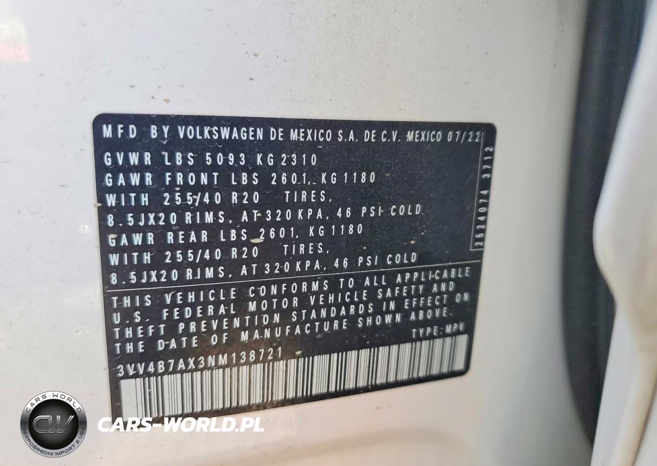 2022 Volkswagen Tiguan VIN:3VV4B7AX3NM138721 - 13
