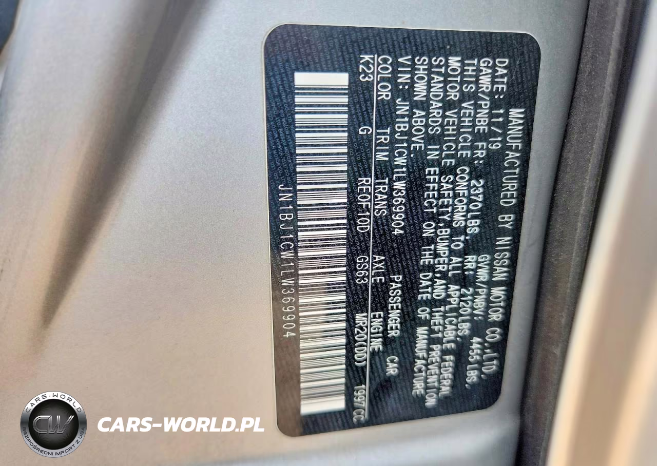 2020 Nissan Rogue Sport S VIN:JN1BJ1CW1LW369904 - 13