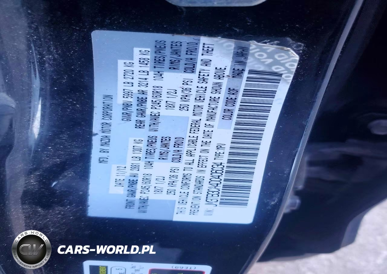 2013 Mazda Cx-9 Touring VIN:JM3TB3CA4D0406034 - 12