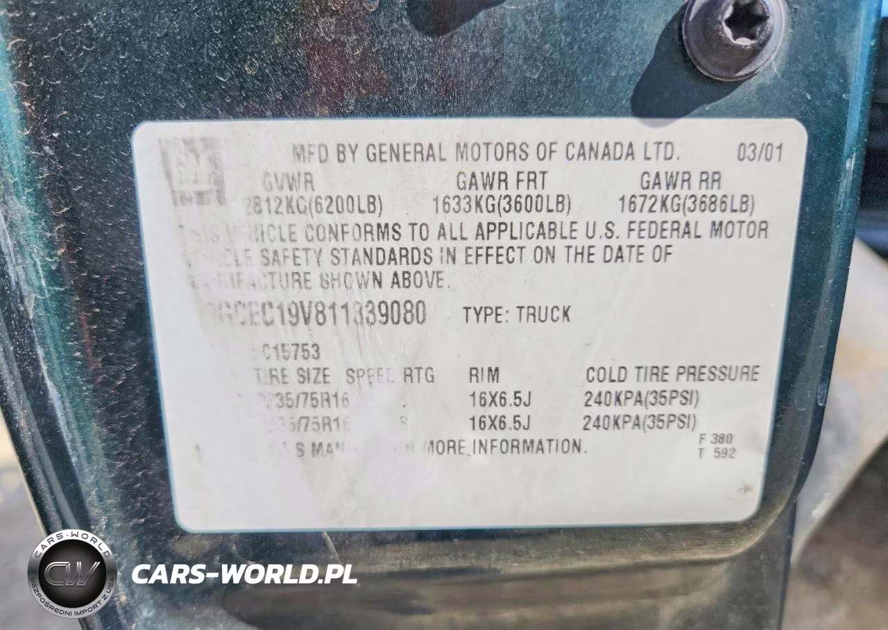 2001 Chevrolet Silverado C1500 VIN:2GCEC19V811339080 - 12
