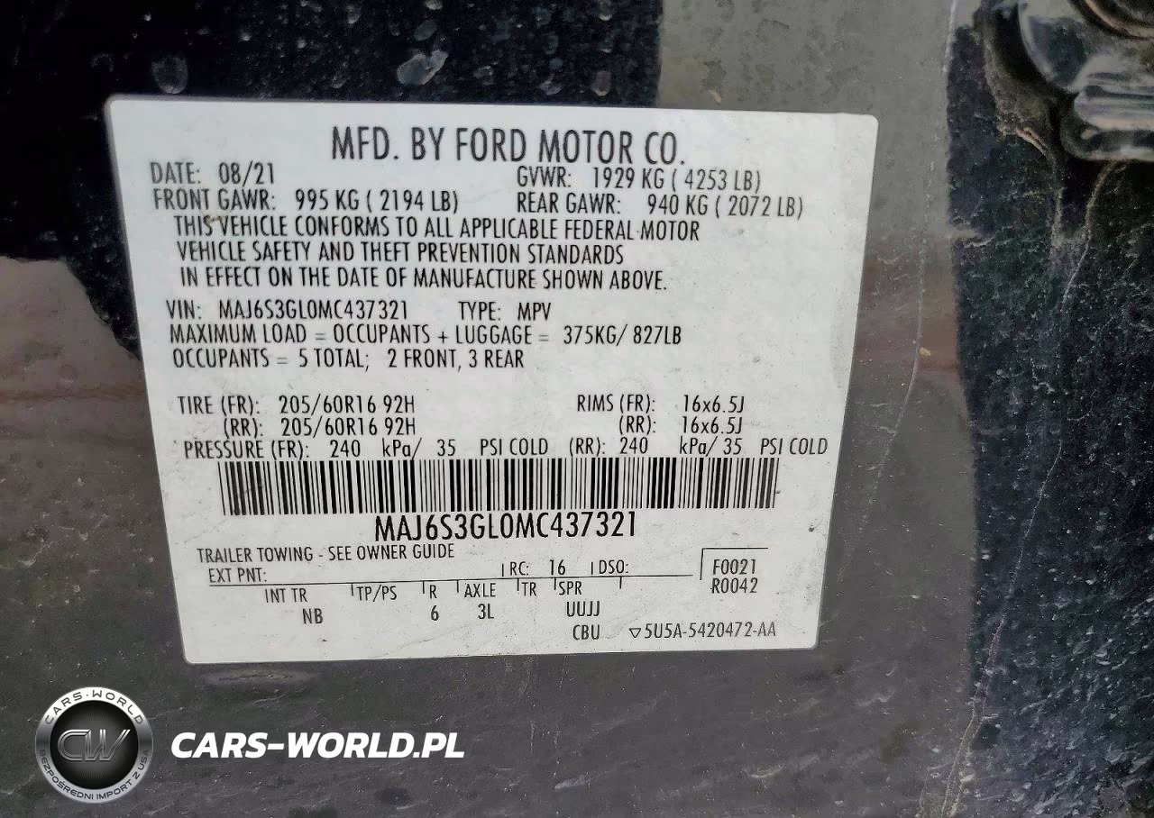 2021 Ford Ecosport Se VIN:MAJ6S3GL0MC437321 - 13