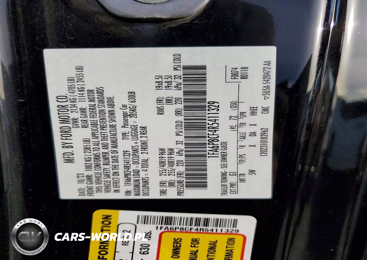 2024 Ford Mustang Gt VIN:1FA6P8CF4R5411329 - 12