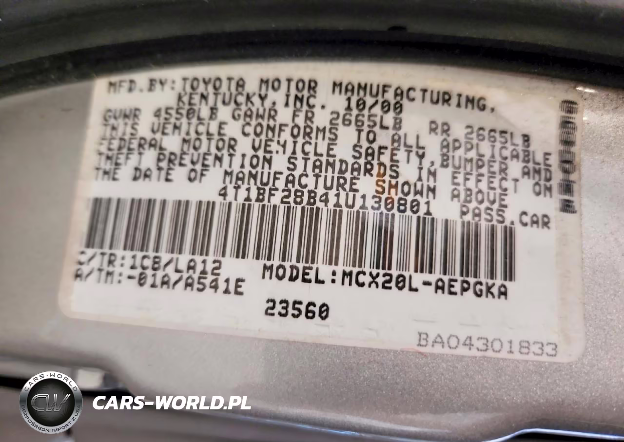 2001 Toyota Avalon Xls VIN:4T1BF28B41U130801 - 12